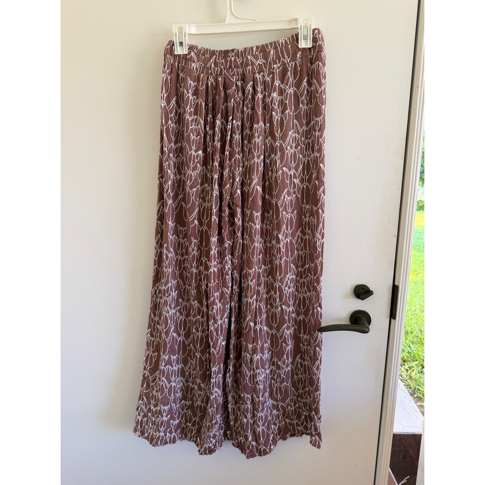 Kinolau manaola collection wide leg pants lei print Hawaii lole - Picture 2 of 7